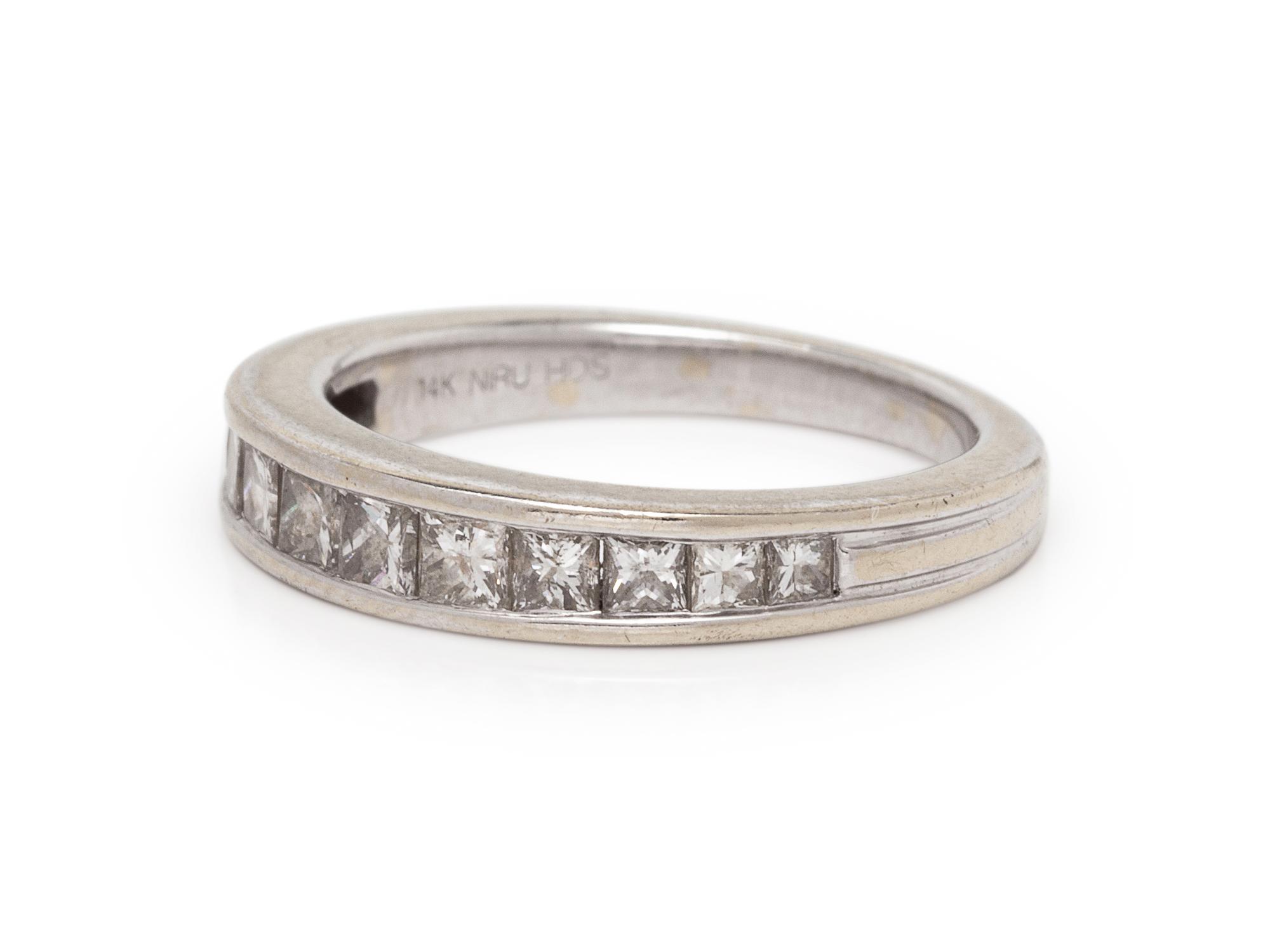 A 14 Karat White Gold and Diamond Ring,
