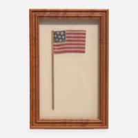Three printed American parade Flags: 37-Star, 36-Star and 7-Star 1861-1876
