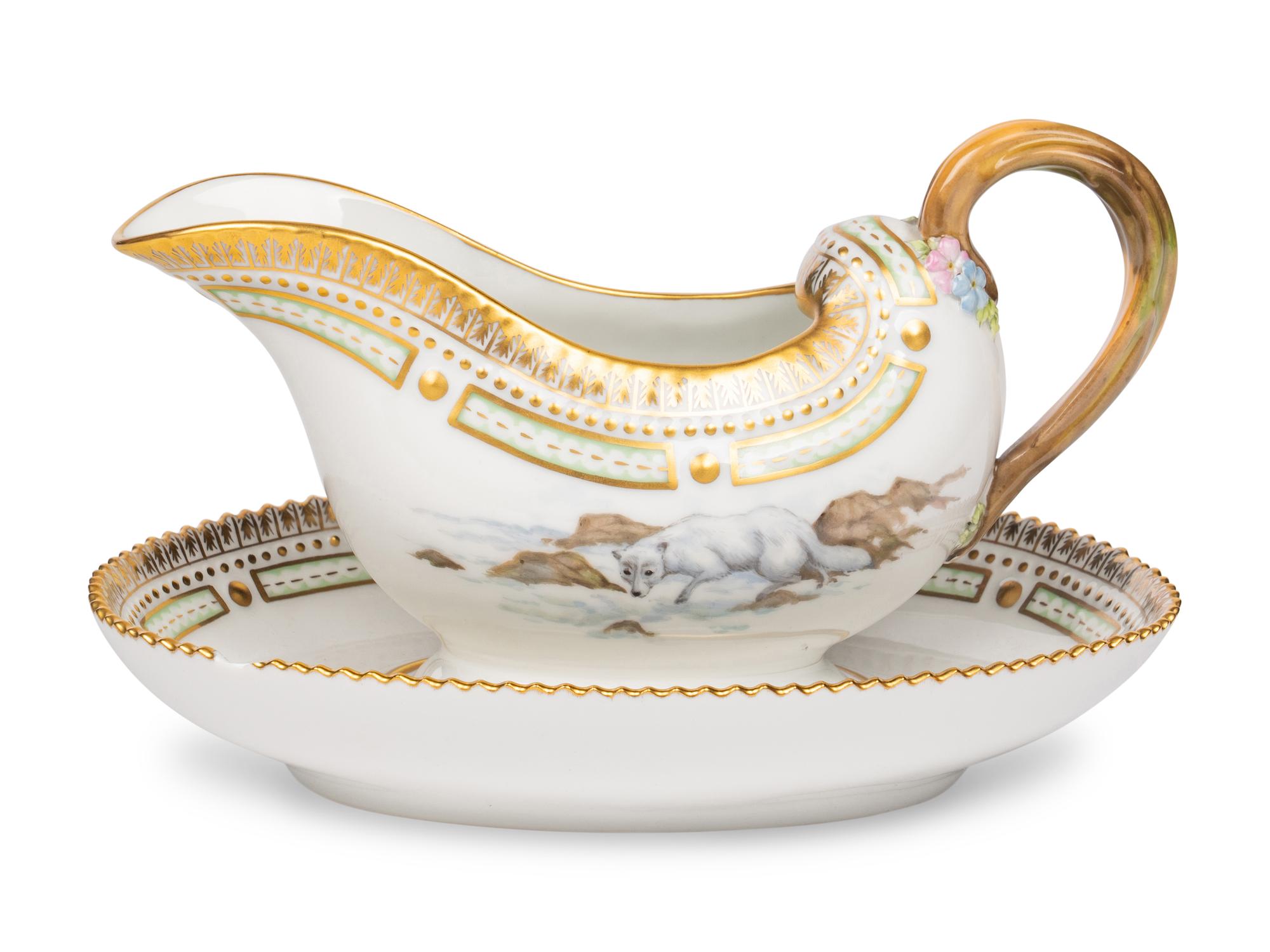 A Royal Copenhagen Fauna Danica Porcelain Sauce Boat