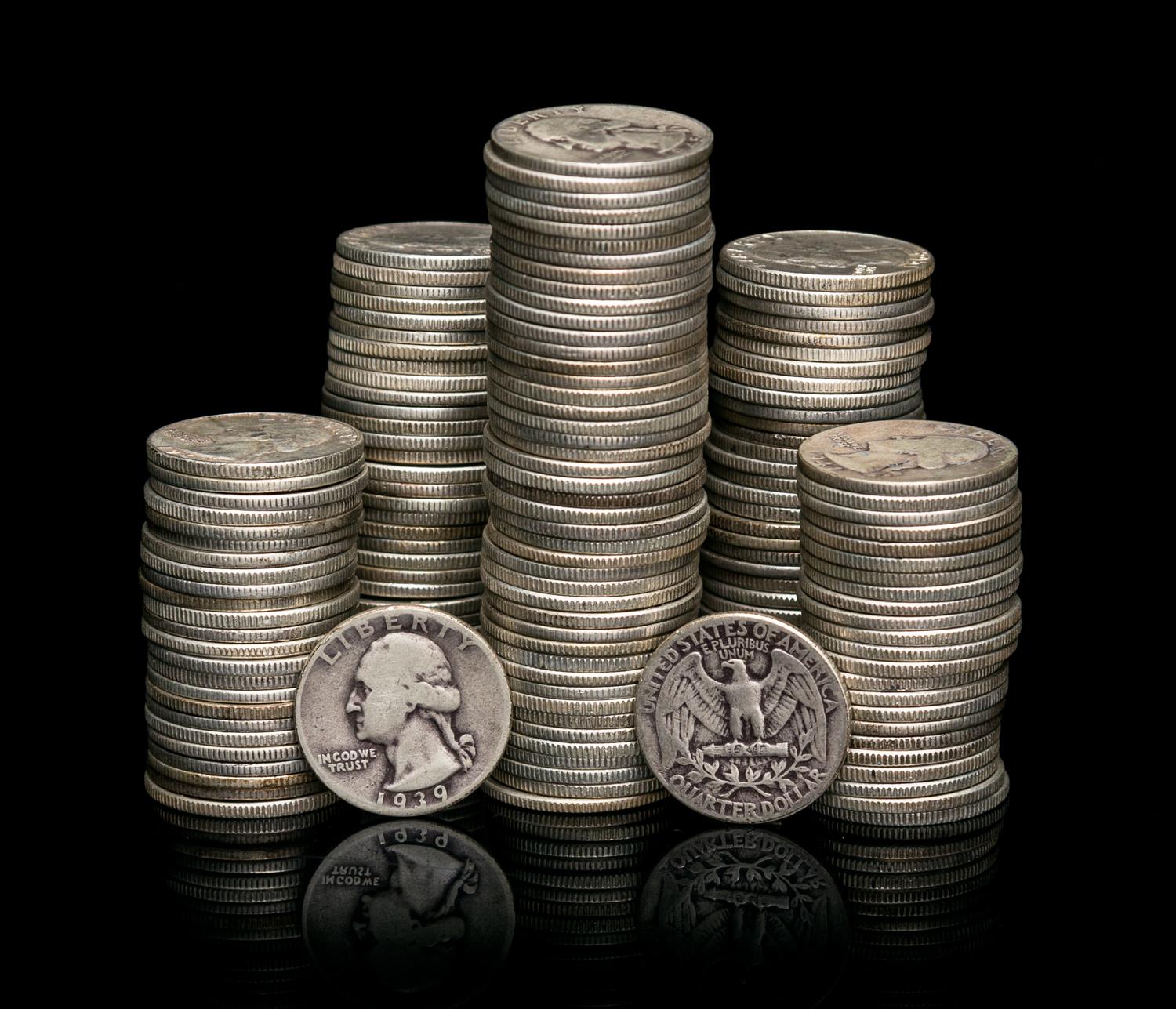 A Collection of United States Pre-1964 George Washington Quarter-Dollar Coins