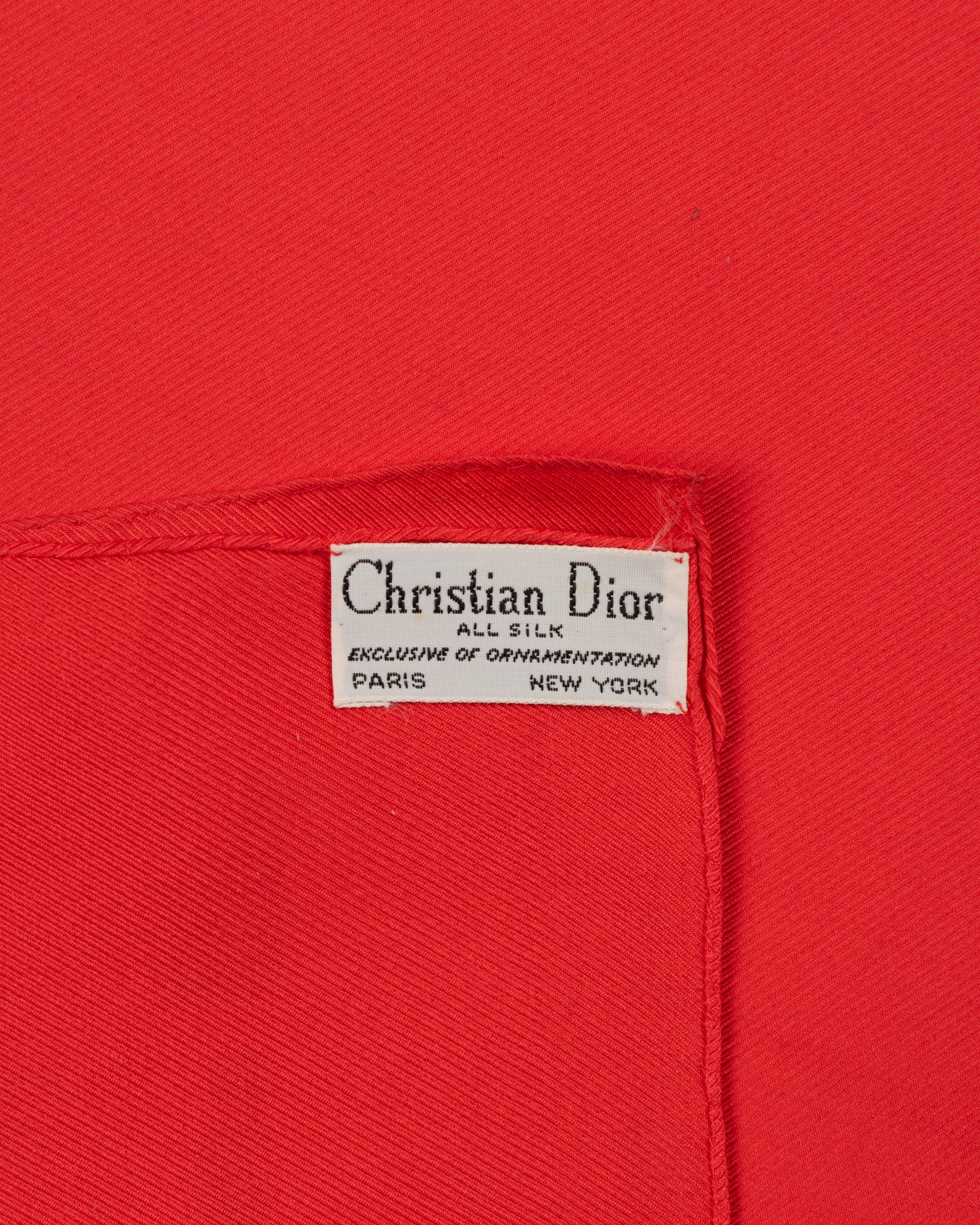 Six Silk Scarves: Three Yves Saint Laurent, One Valentino, and One Chanel, 1980-2000s