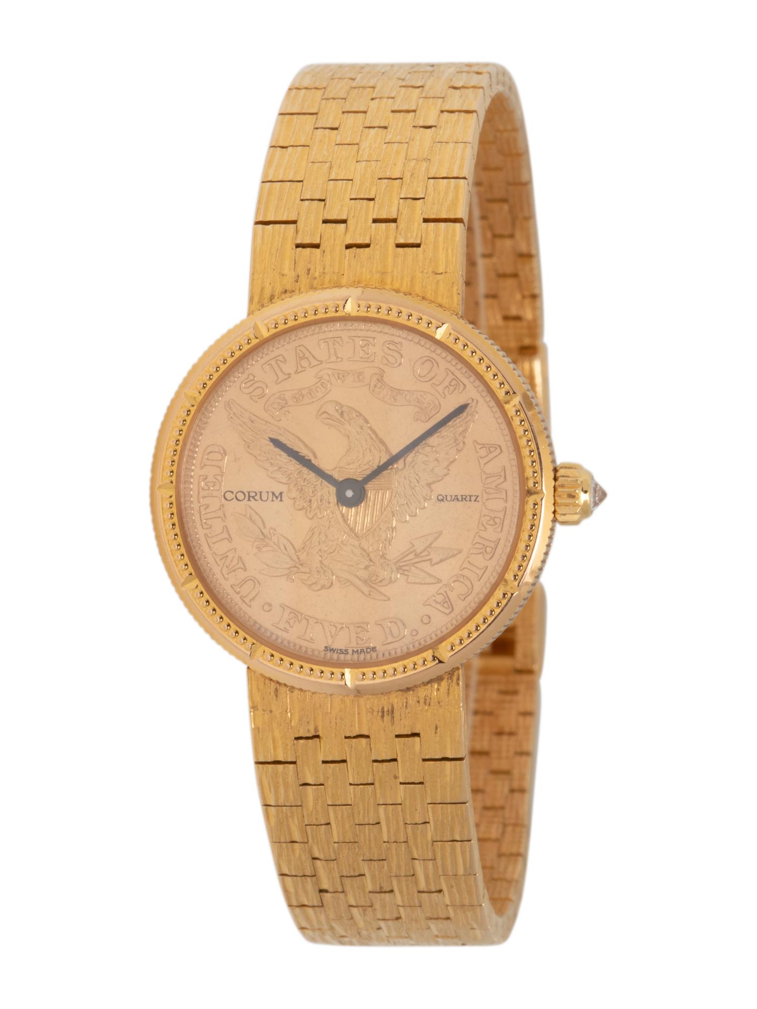 CORUM, 18K YELLOW GOLD US $5 COIN WRISTWATCH