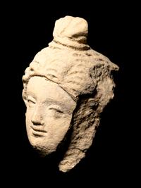 Four Gandharan Stucco Fragmented Heads