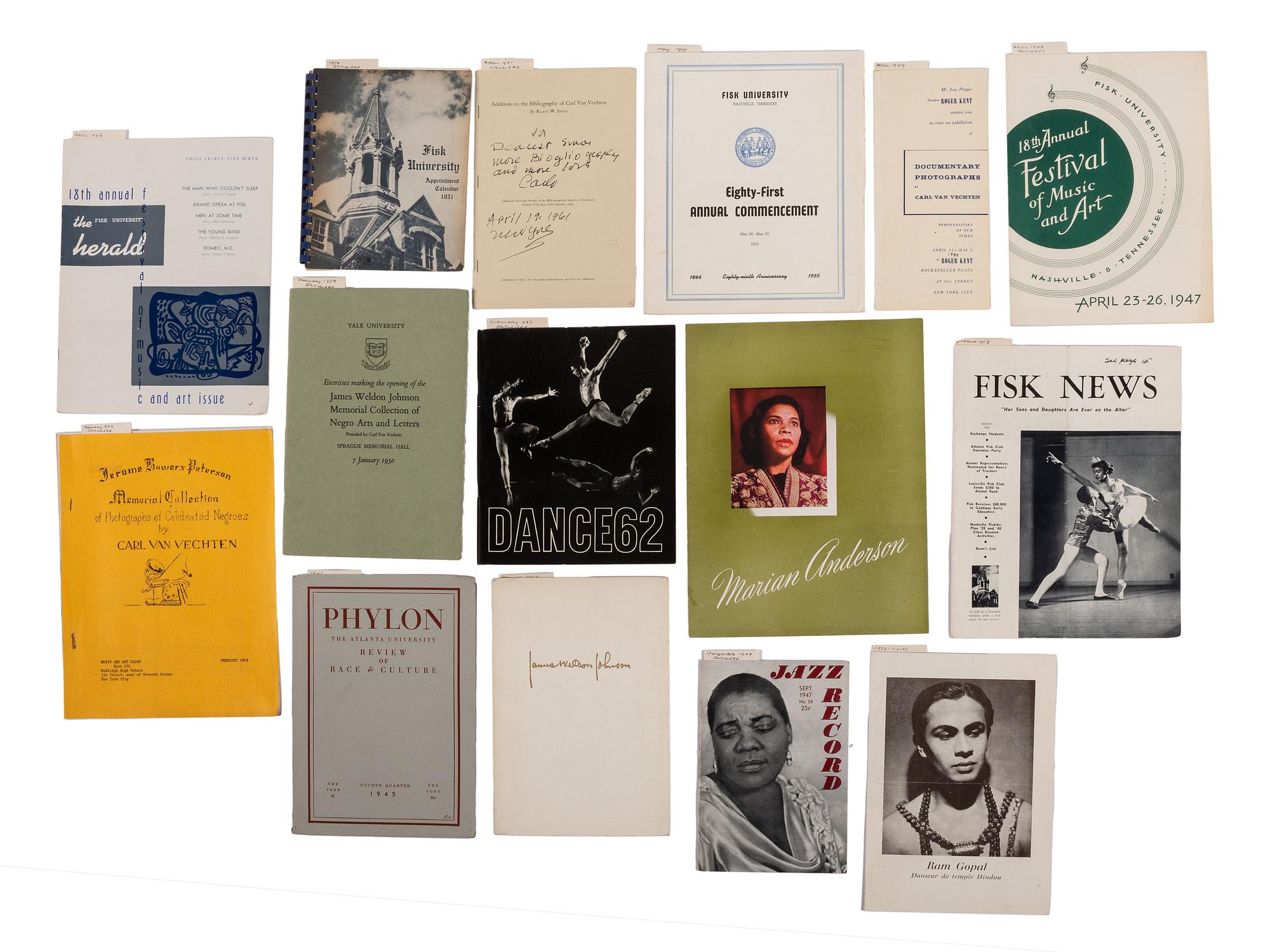 VAN VECHTEN, Carl. Collection of photos and ephemera, many related to Black culture.