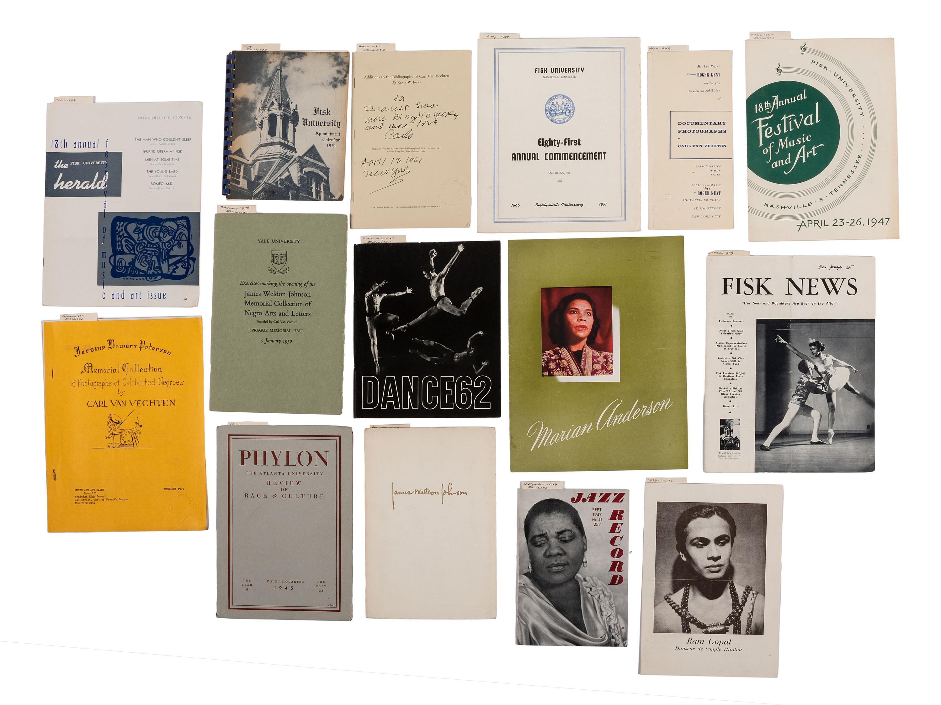 VAN VECHTEN, Carl. Collection of photos and ephemera, many related to Black culture.
