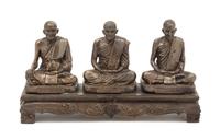A Thai Bronze Figural Group Height 5 inches. — 20TH CENTURY