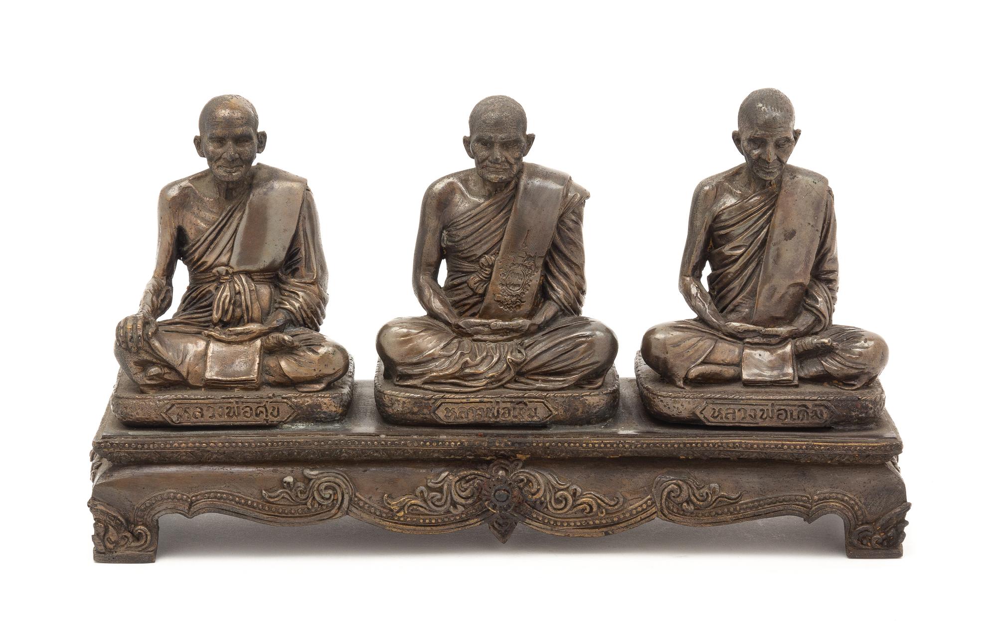 A Thai Bronze Figural Group Height 5 inches. — 20TH CENTURY