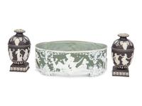 An Assembled Group of Three Jasperware Articles