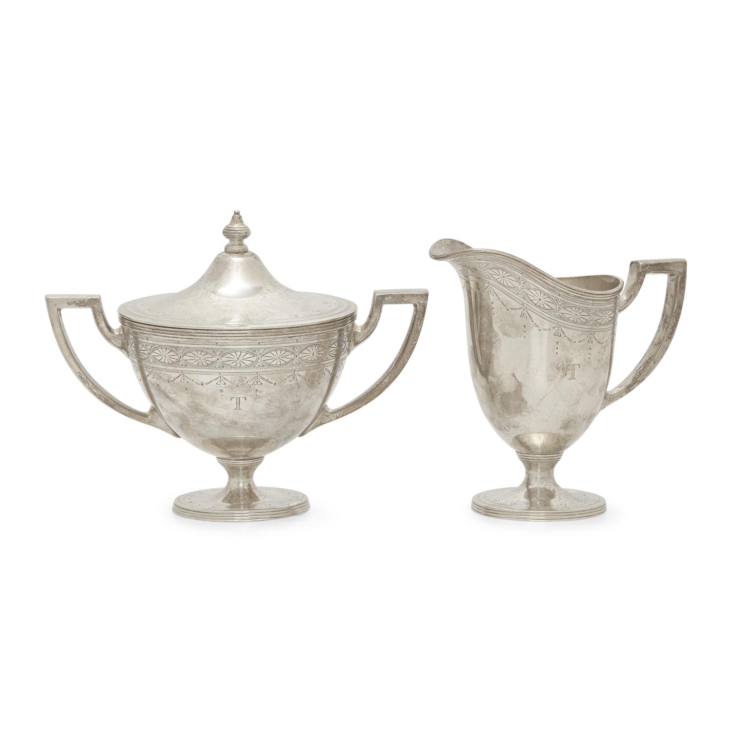 A Tiffany & Co. Sterling Silver Creamer and Covered Sugar