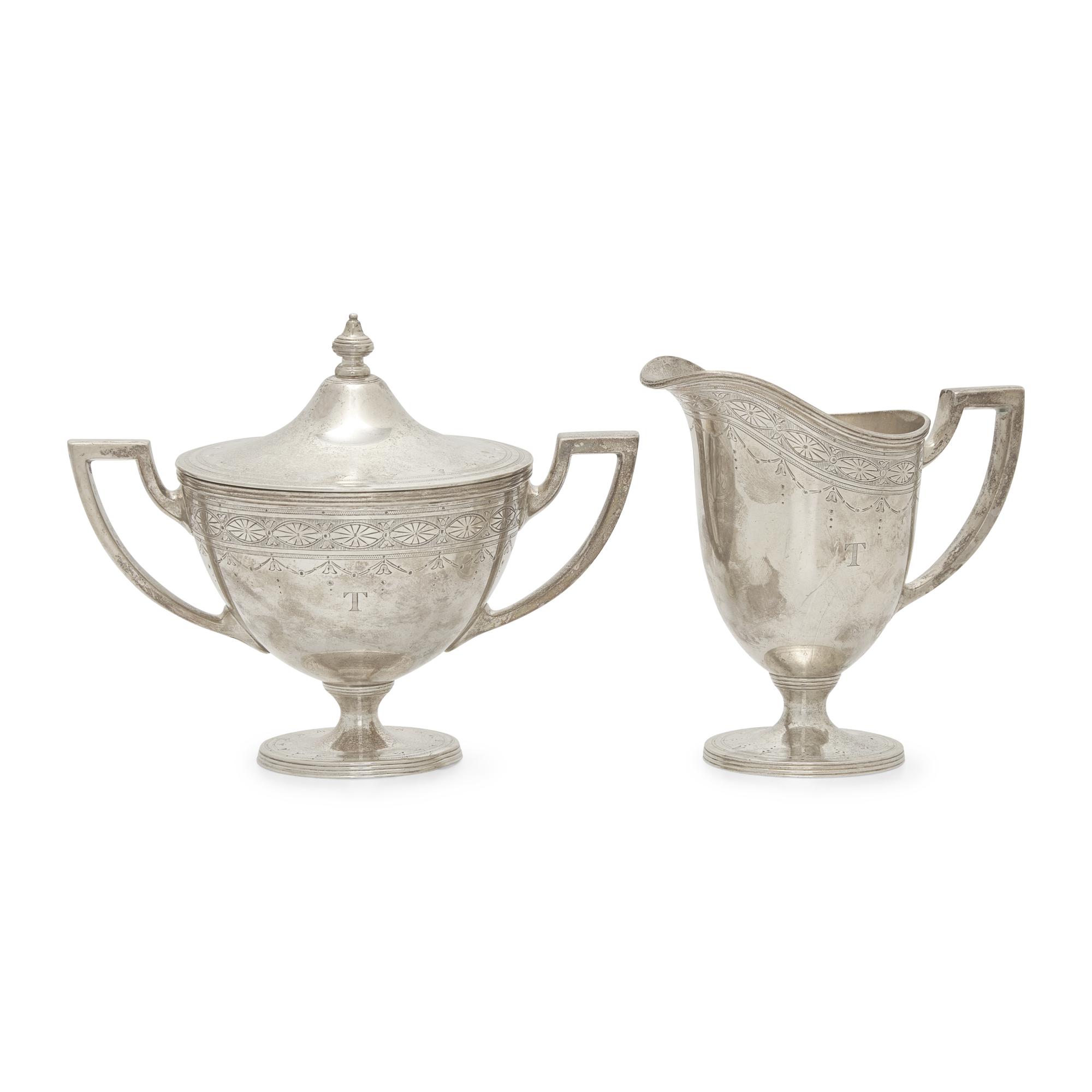 A Tiffany & Co. Sterling Silver Creamer and Covered Sugar