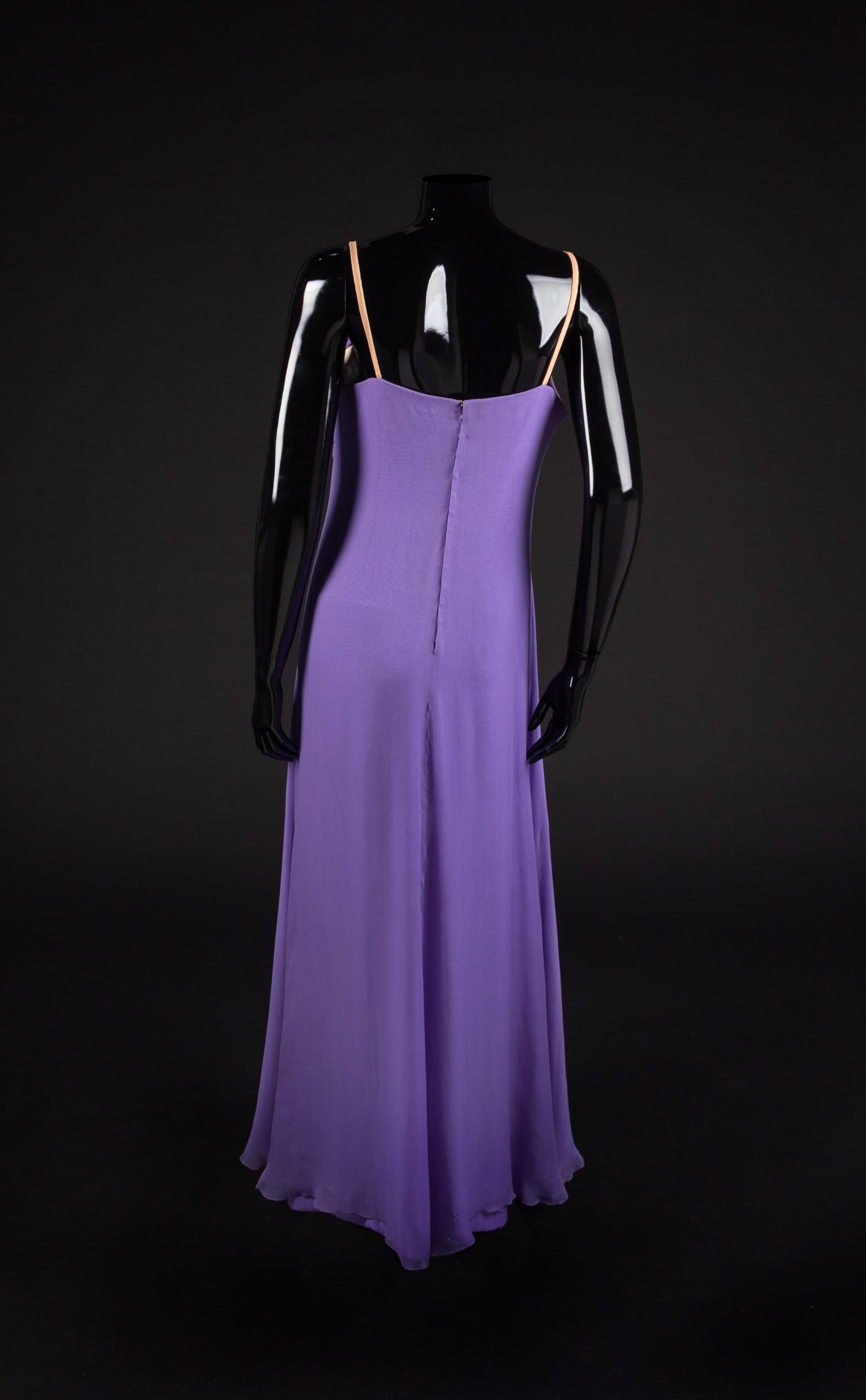 Dress and Cape, 1977. Designed by Edith Head, made by Western Costume Company in Los Angeles — Worn by Olivia de Havilland for the American Film Institute tribute to Bette Davis in 1977.