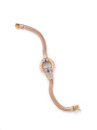 RETRO, ROSE GOLD, DIAMOND AND RUBY BRACELET