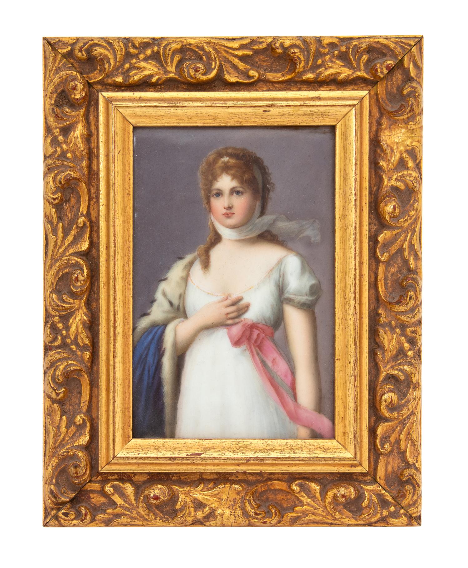 A French Painted Porcelain Plaque Height 5 3/4 x width 4 inches. — 19TH CENTURY