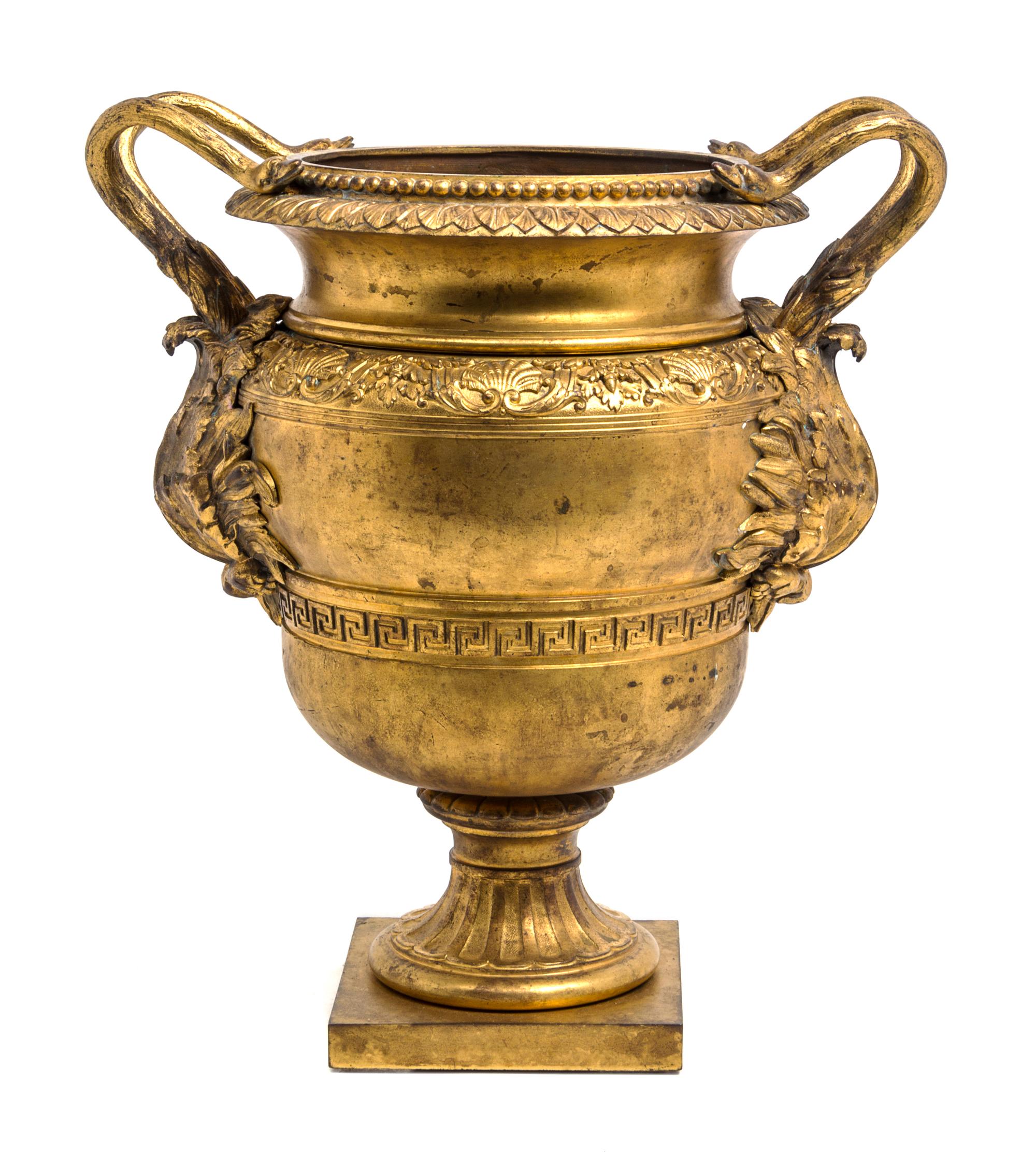 A Continental Gilt Bronze Urn Height 14 1/4 inches. — PROBABLY RUSSIAN, CIRCA 1800