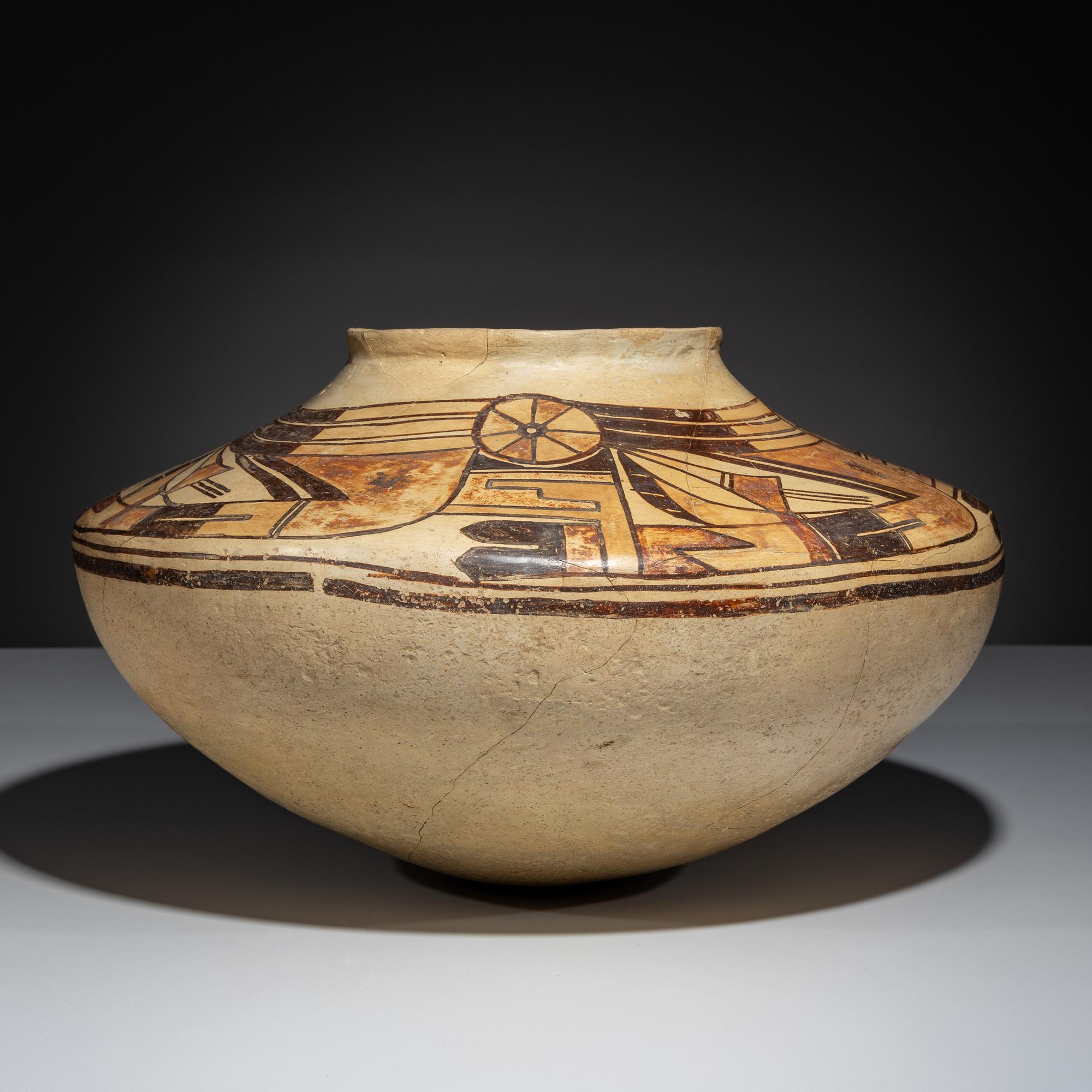 Ancestral Pueblo, Sikyatki Polychrome Pottery Jar