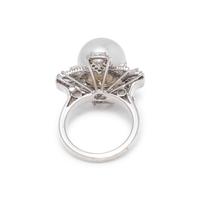 CULTURED SOUTH SEA PEARL AND DIAMOND RING