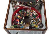 An Exhibit Supply Co. Novelty Candy Vender Claw Machine