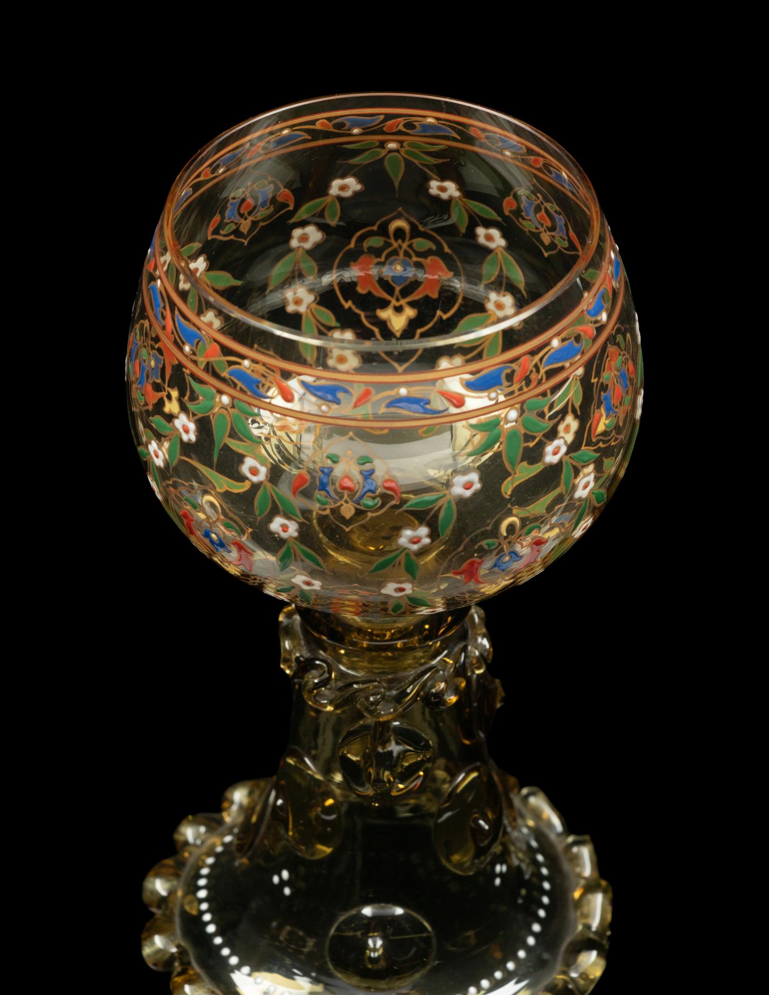 A Set of Twelve Continental Enameled Glass Roemers