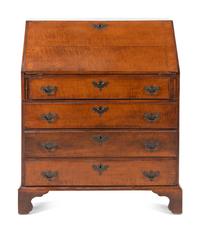 A Chippendale Tiger Maple Slant Front Desk