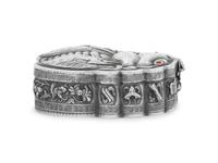 A Chinese Silver and Hardstone Mounted Table Casket