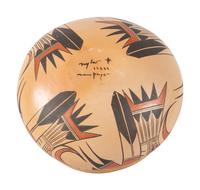 Polychrome Pottery Bowl, with Flared Rim