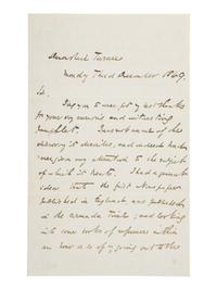 DICKENS, Charles (1812-1870). Autograph letter signed (“Charles Dickens”), to Thomas Watts, Devonshire Terrace, 3 December 1849.