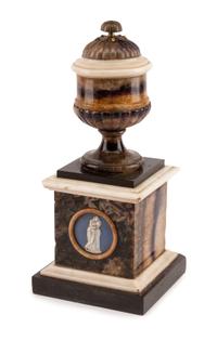 An English Blue John Urn Height 13 1/4 inches. — 19TH CENTURY