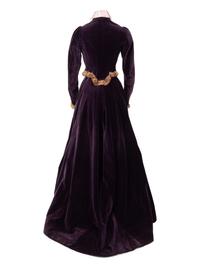 Silk Velvet Two-Piece Dress Ensemble Trimmed with Fur, 1900