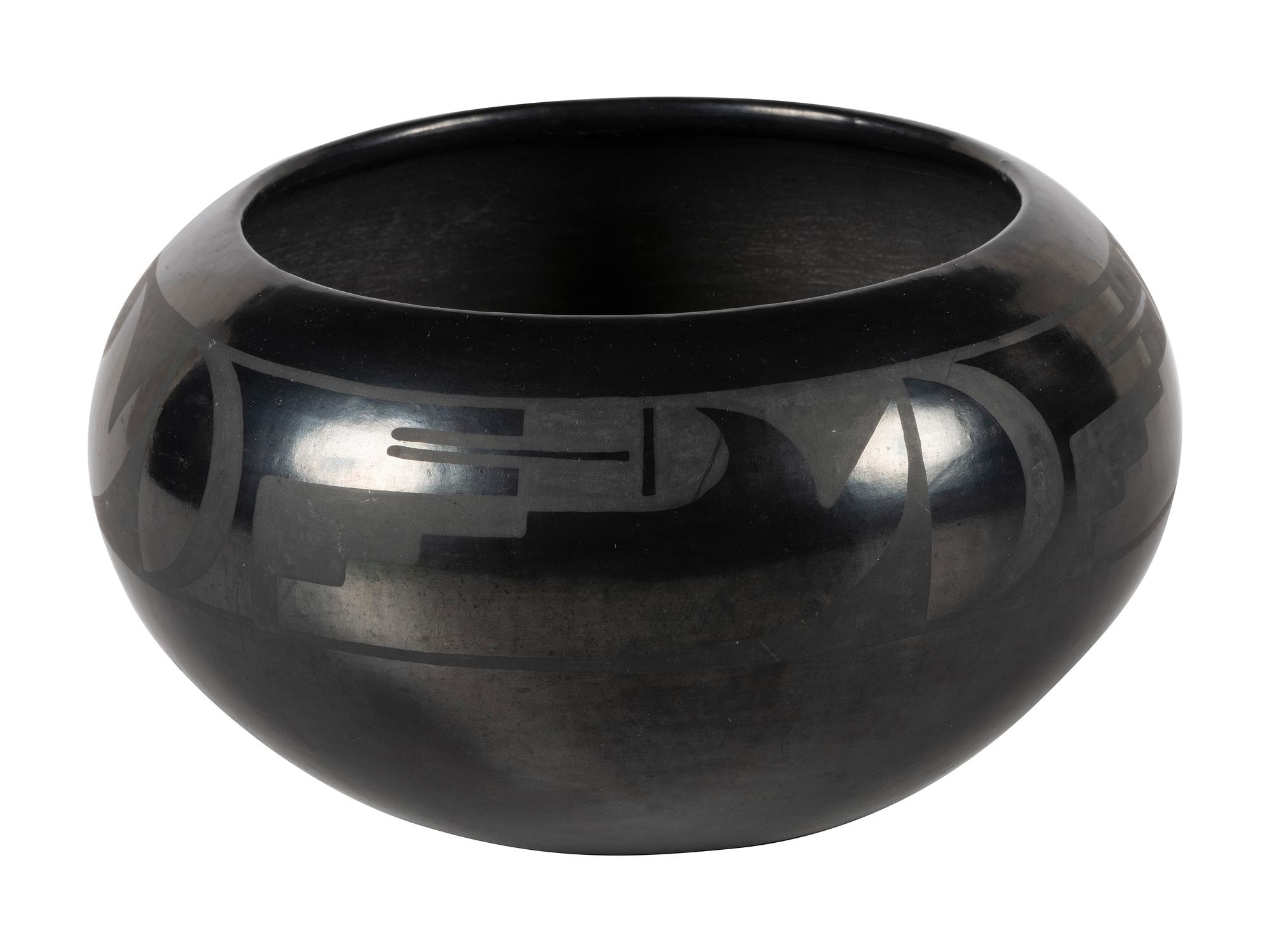 Black-on-black Pottery Bowl