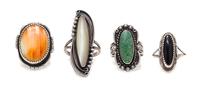A Collection of Silver Multigem Rings, 16.50 dwts.