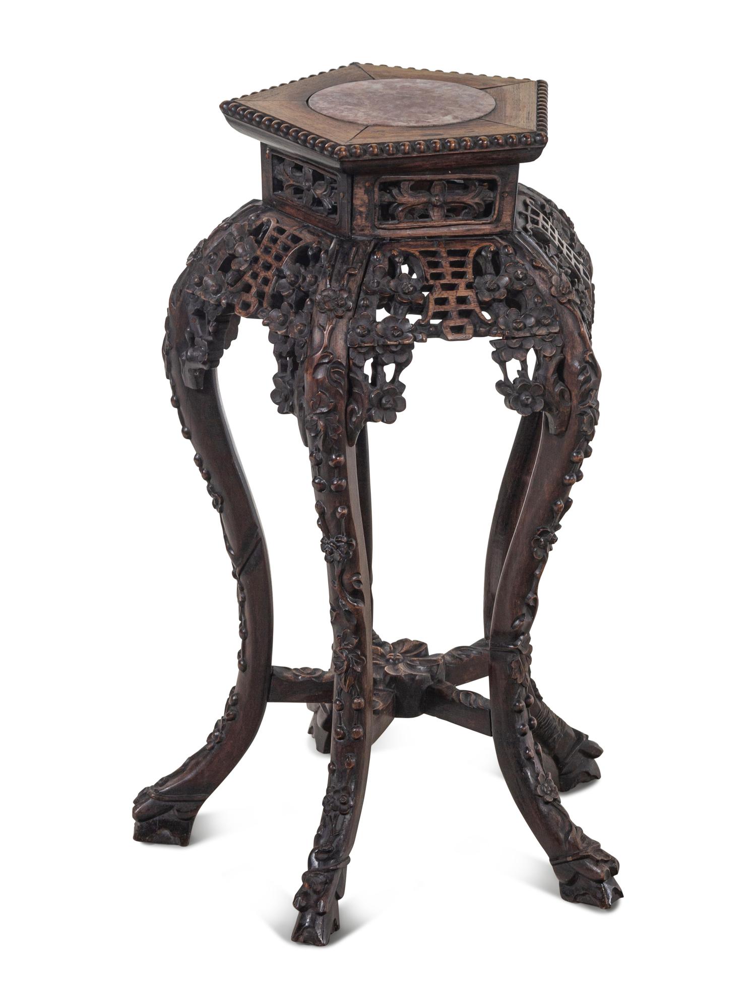 Three Chinese Carved Wood Stands
