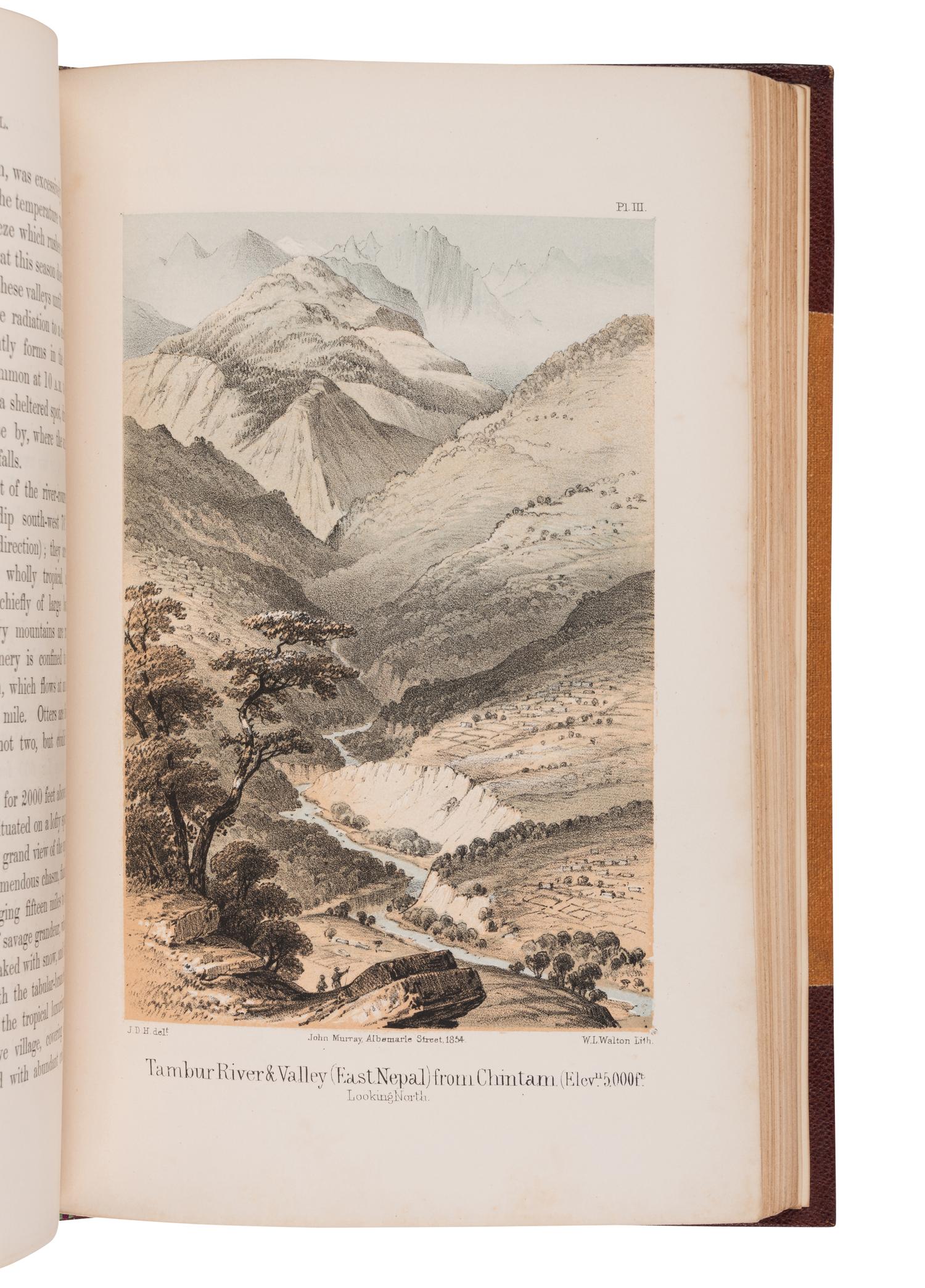 [TRAVEL & EXPLORATION]. HOOKER, Joseph Dalton, Sir (1817-1911). Himalayan Journals; or, Notes of a Naturalist in Bengal, The Sikkim and Nepal Himalayas, The Khasia Mountains... London: John Murray, 1854.