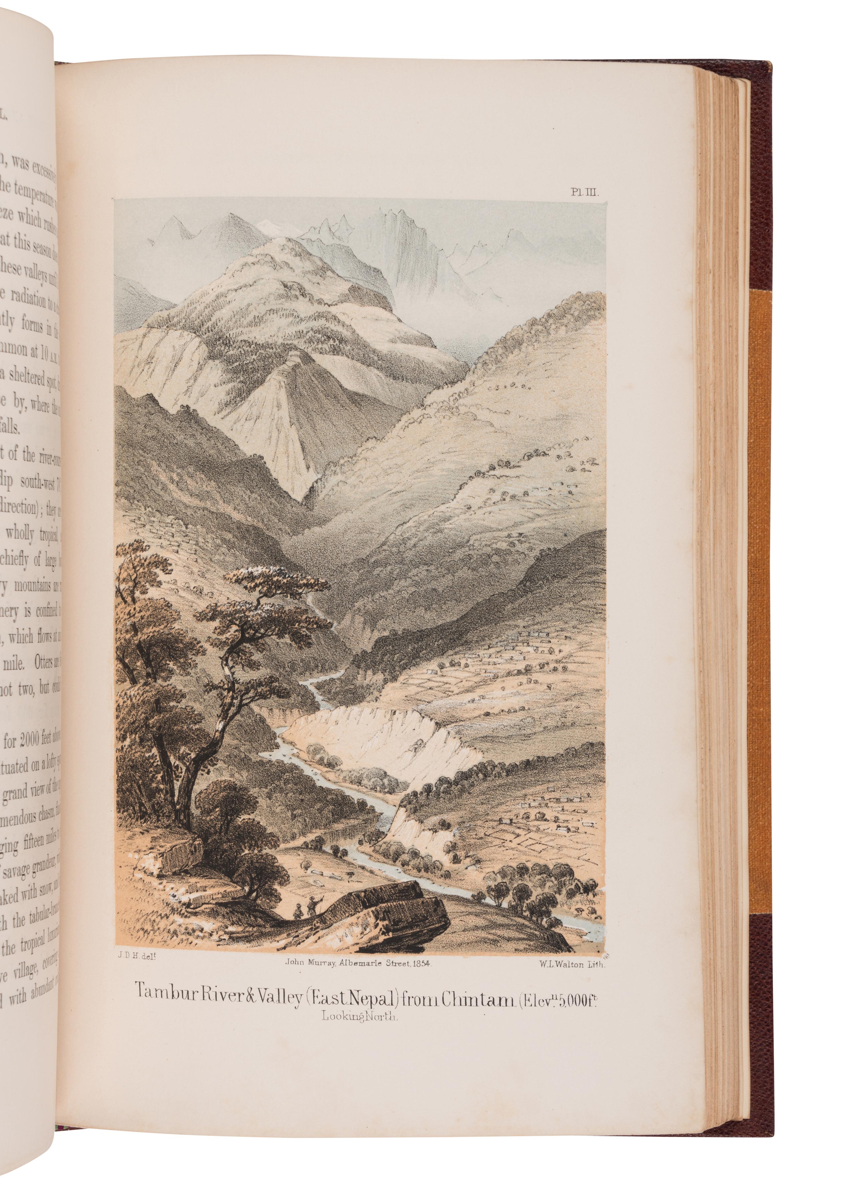 [TRAVEL & EXPLORATION]. HOOKER, Joseph Dalton, Sir (1817-1911). Himalayan Journals; or, Notes of a Naturalist in Bengal, The Sikkim and Nepal Himalayas, The Khasia Mountains... London: John Murray, 1854.