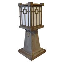 A Pair of Prairie School Cast Iron Bridge Lights 22" W X 22" D X 54.5" H — United States, Circa 1900
