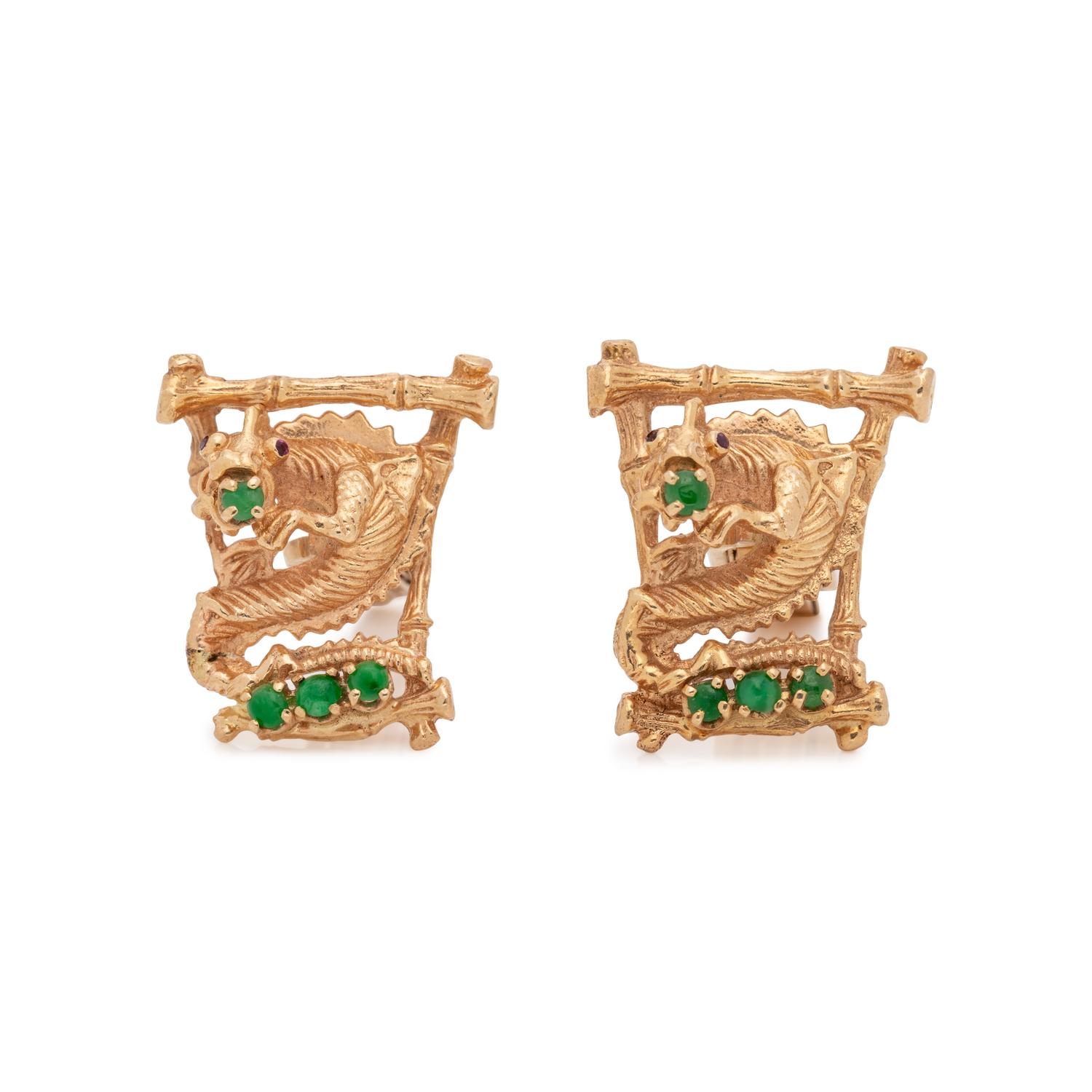 COLLECTION OF YELLOW GOLD CUFFLINKS