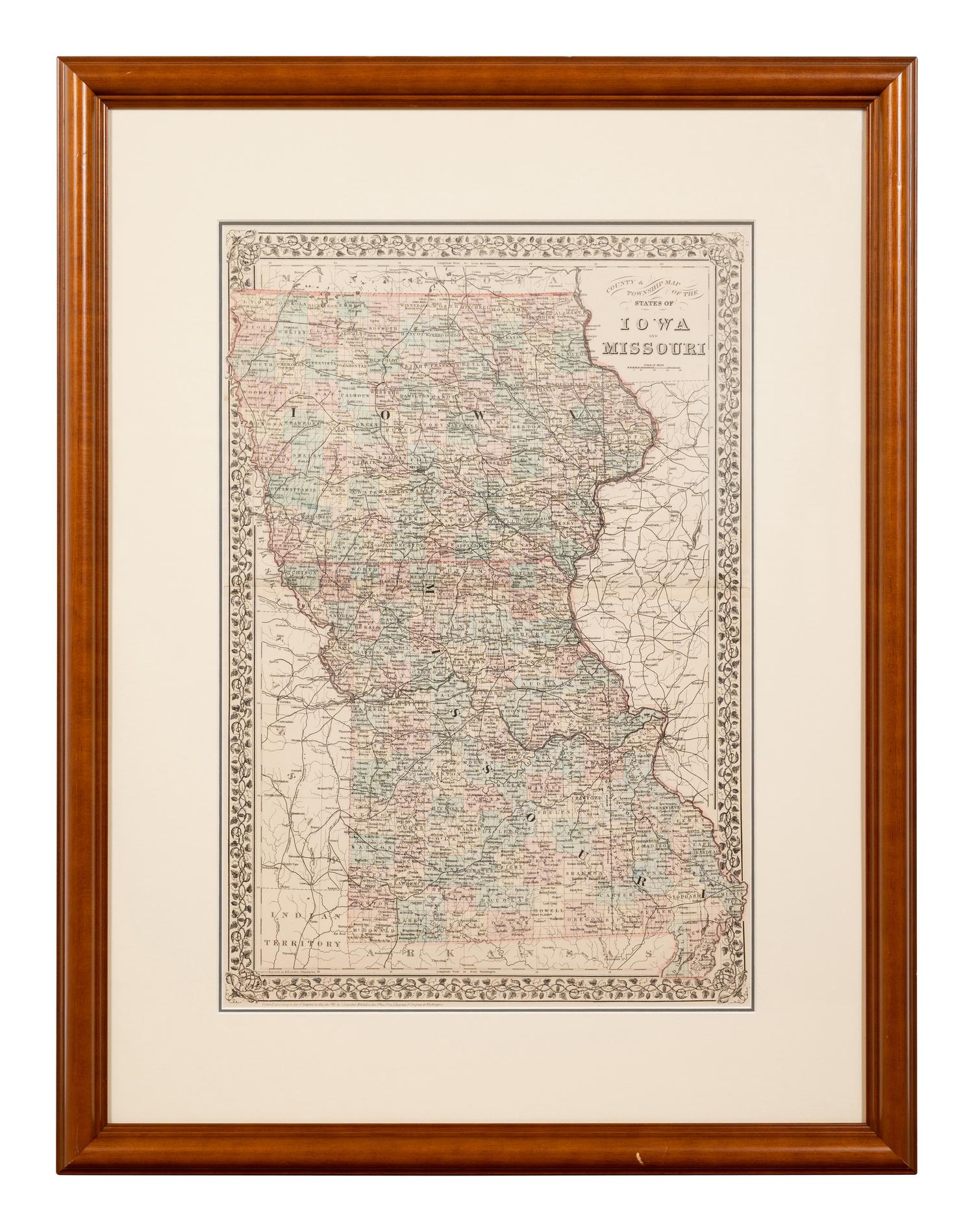 Five Framed Maps Pertaining to Illinois and the Surrounding States