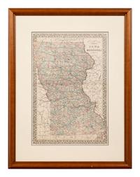 Five Framed Maps Pertaining to Illinois and the Surrounding States