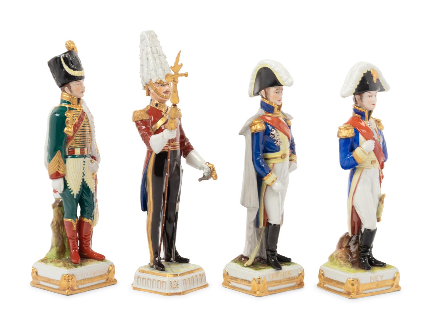 A Collection of Continental Porcelain Napoleonic Figures