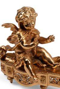 A Pair of French Gilt Bronze Figural Chenets