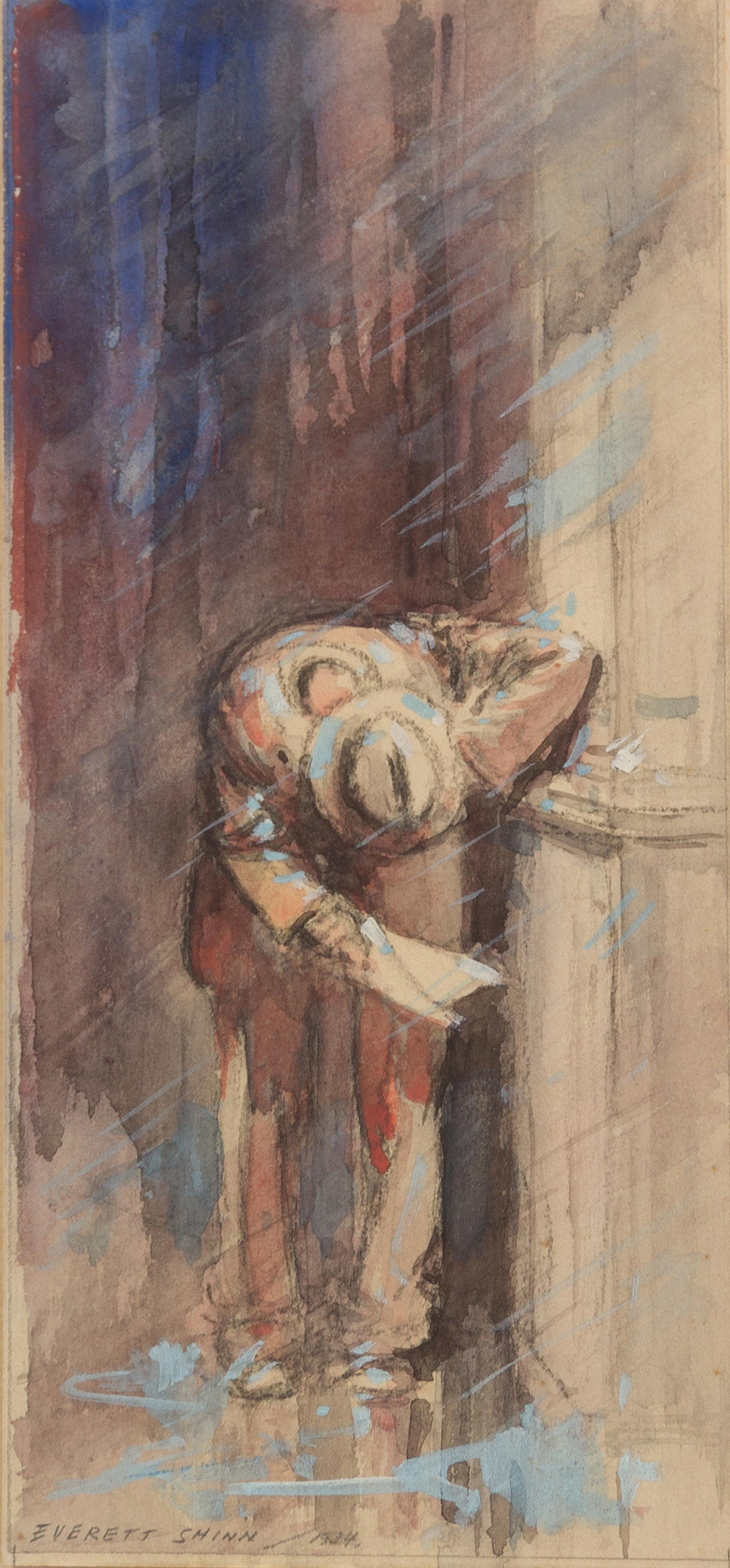 Everett Shinn, (American, 1876-1953), Main in the Rain, 1934