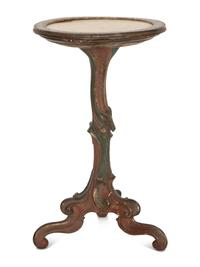 An Italian Rococo Style Painted Marble-Top Pedestal Table