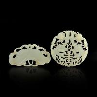 Two Chinese carved jade pendants 玉佩两件 Late Qing to Republic period ?????