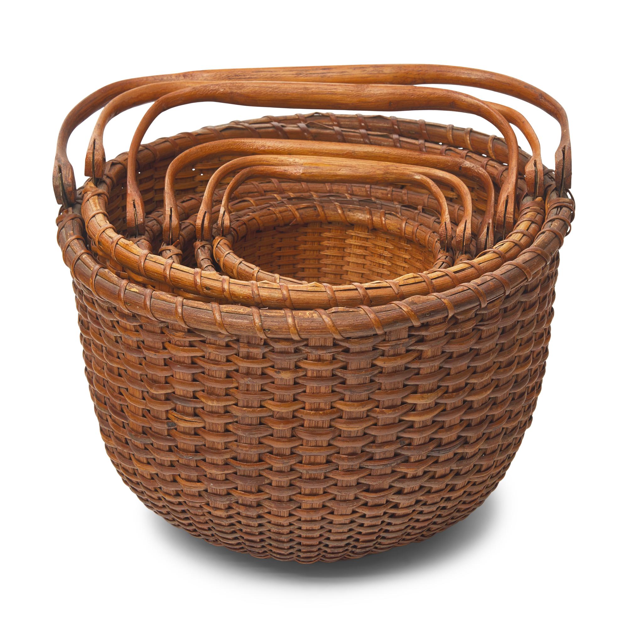A Group of Six Graduated Nantucket Lightship Baskets