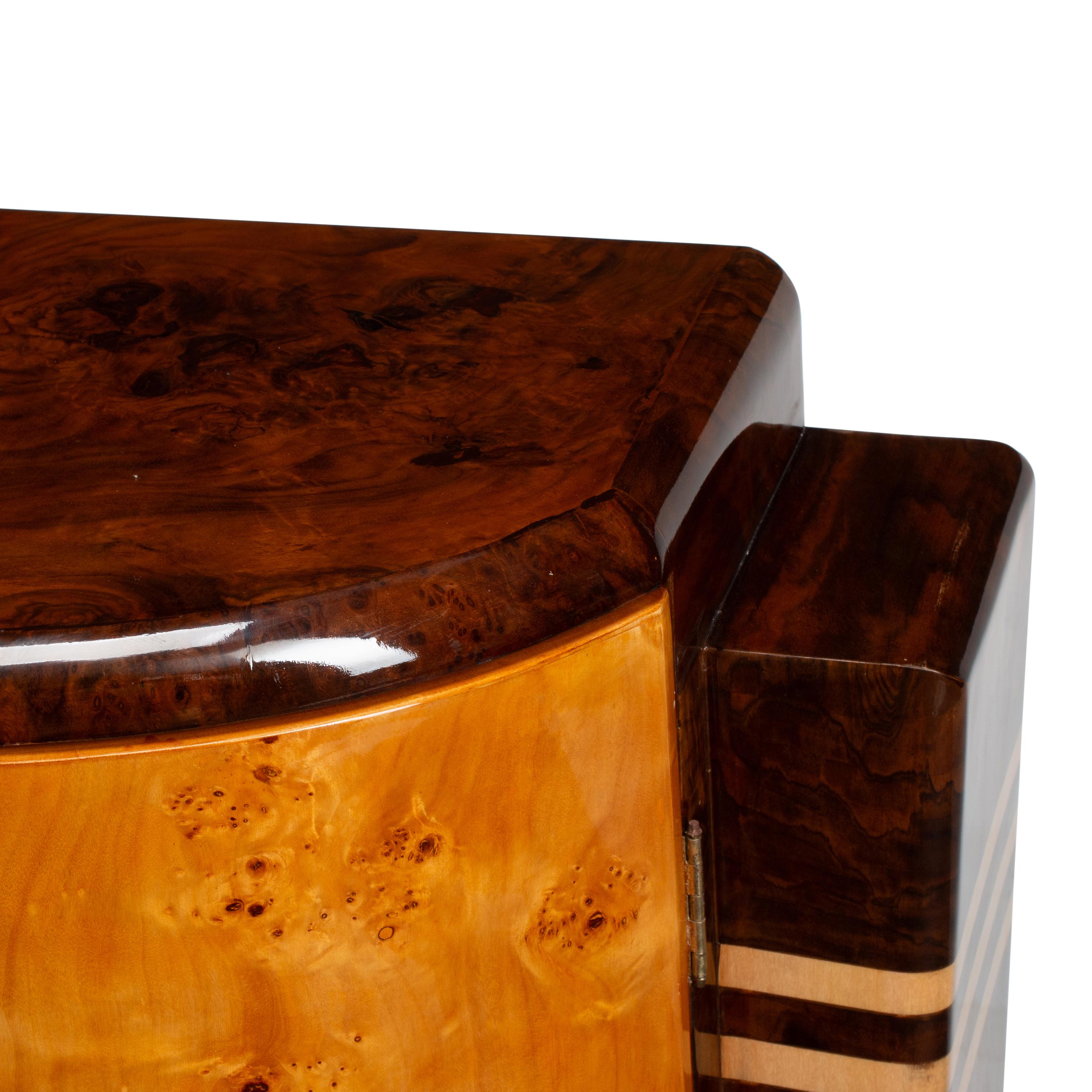 An Art Deco Style Burlwood Cabinet