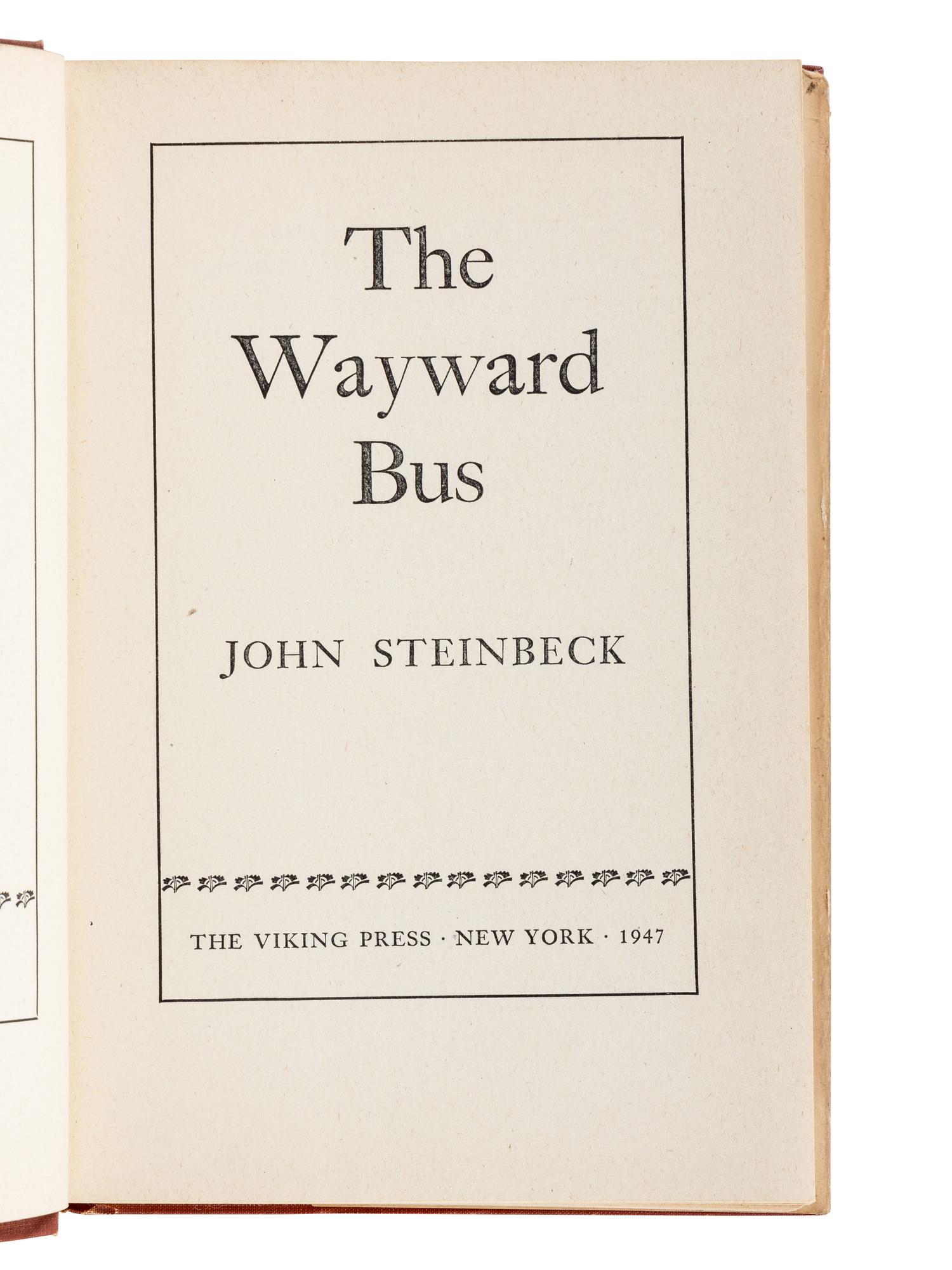 STEINBECK, John (1902-1968). A group of 5 works by Steinbeck, comprising: