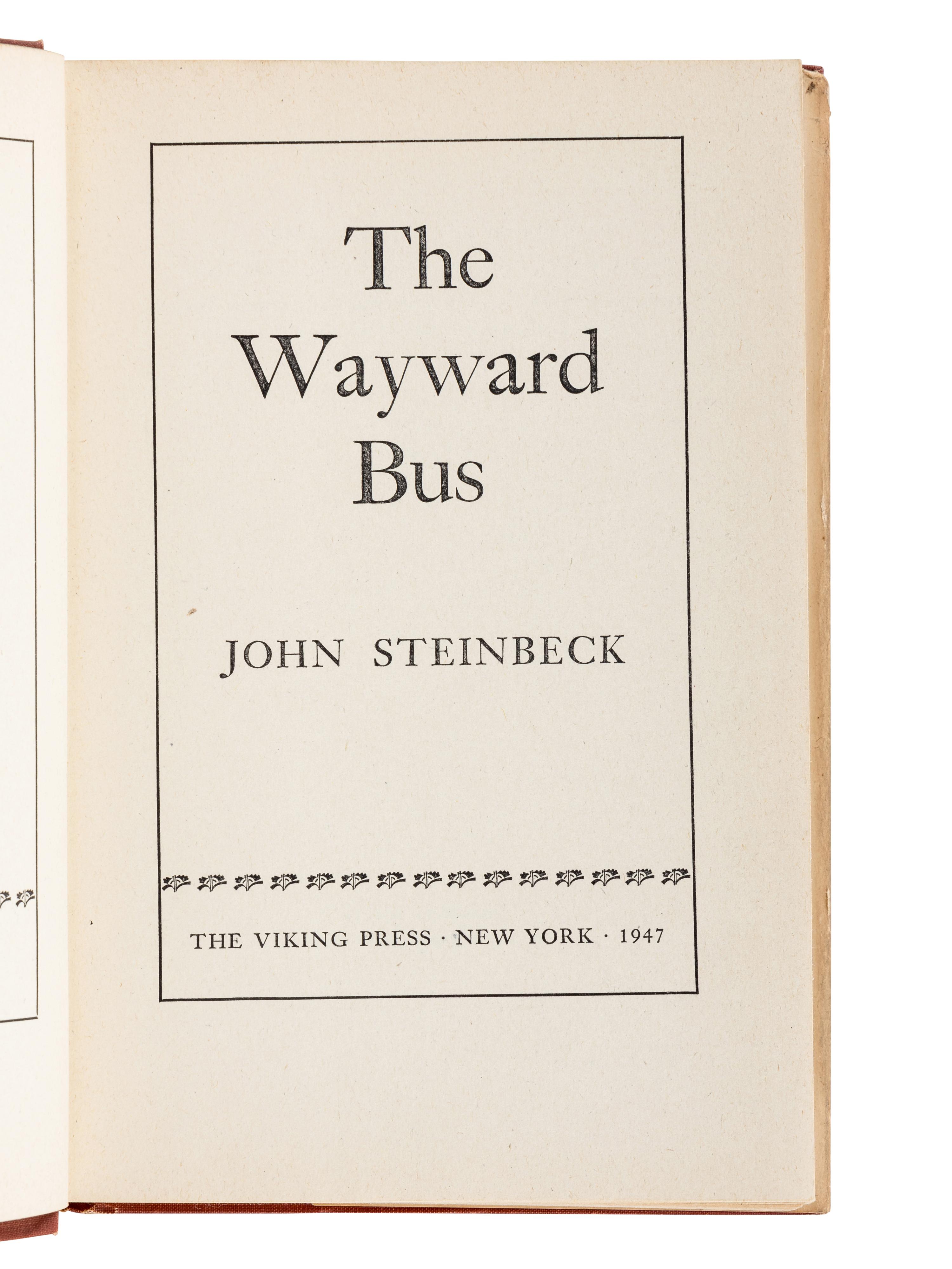 STEINBECK, John (1902-1968). A group of 5 works by Steinbeck, comprising: