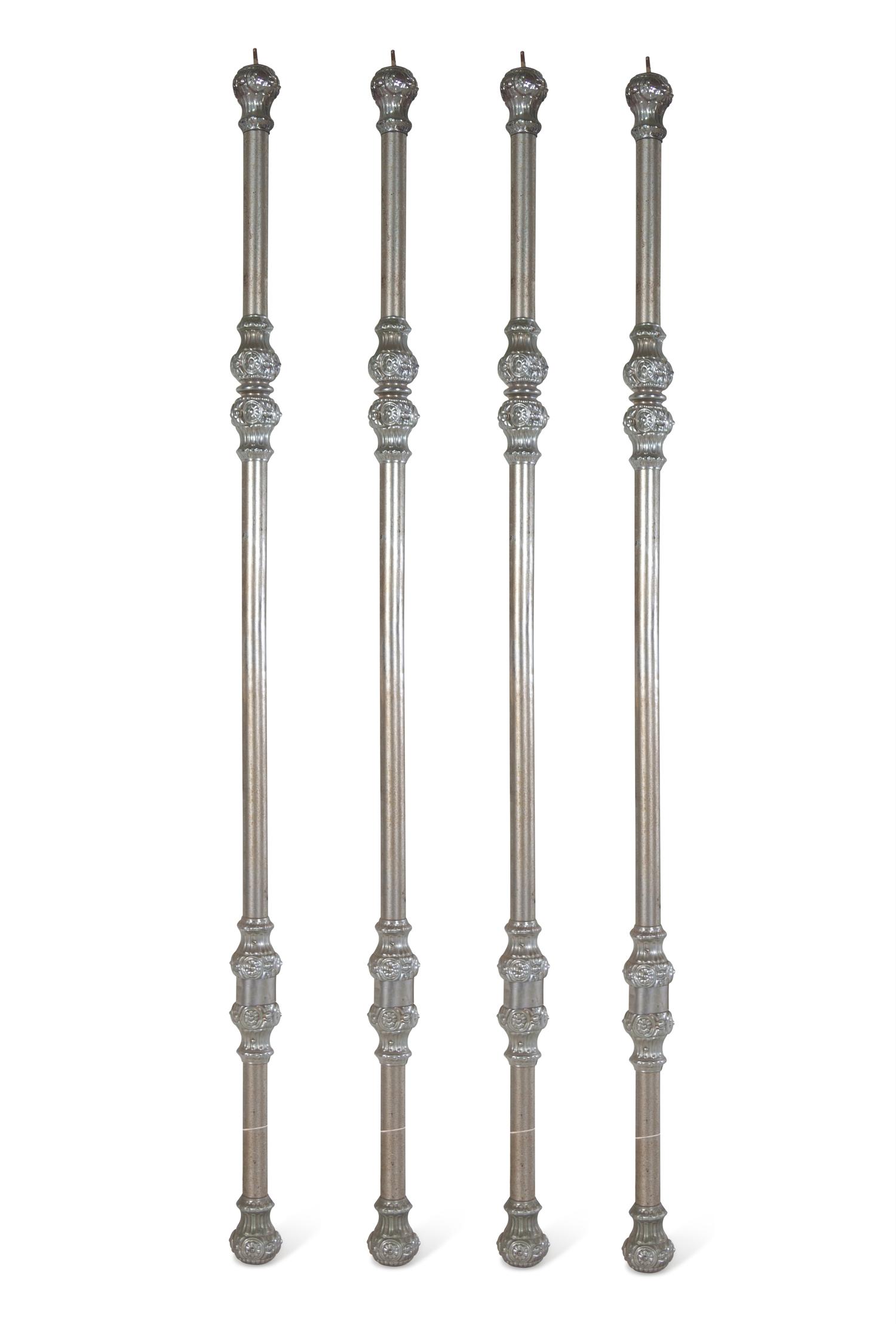 A Continental Steel Four-Post Bed