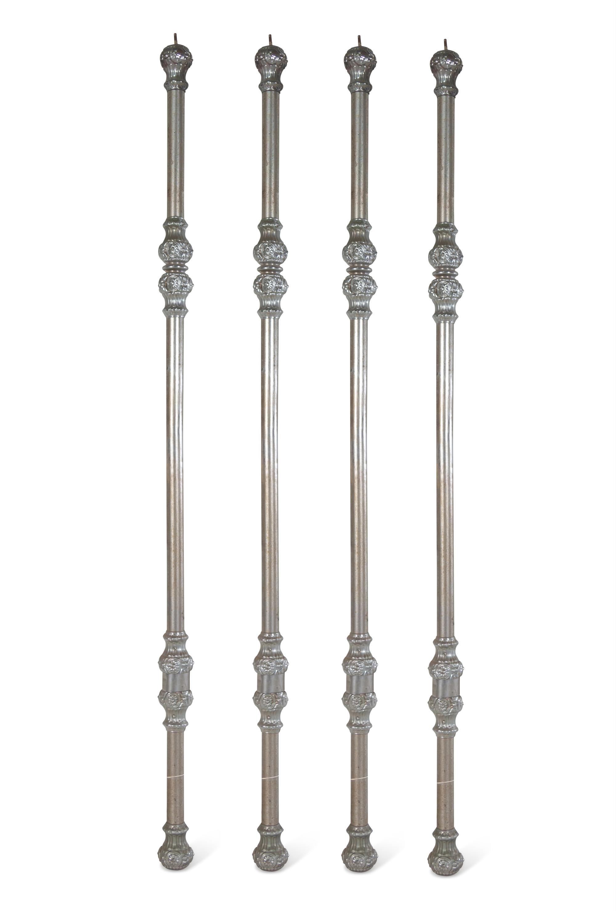 A Continental Steel Four-Post Bed