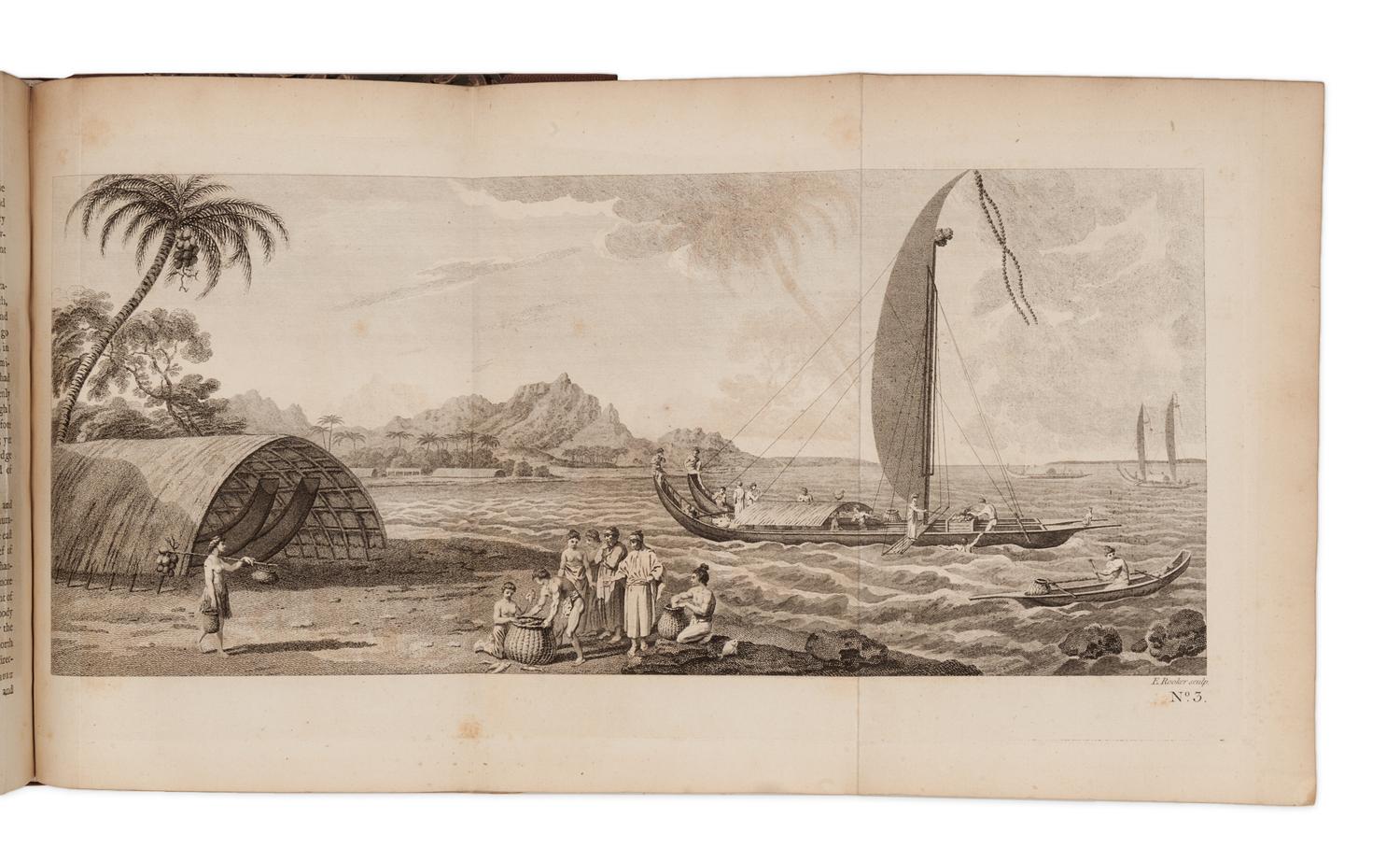 [TRAVEL & EXPLORATION] -- [COOK, James (1728-1779)]. -- [FIRST VOYAGE]. John HAWKESWORTH (1715-1773). An Account of the Voyages undertaken by the order of His Present Majesty for making Discoveries in the Southern Hemisphere, and successively performed by Commodore Byron, Captain Wallis, Captain Carteret and Captain Cook, in the Dolphin, the Swallow, and the Endeavour; drawn up From the Journals which were kept by several Commanders, And from the papers of Joseph Banks, By John Hawkesworth . London: W. Strahan and T. Cadell, 1773.
