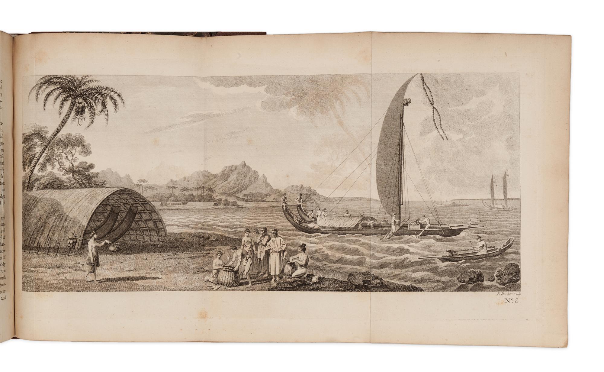 [TRAVEL & EXPLORATION] -- [COOK, James (1728-1779)]. -- [FIRST VOYAGE]. John HAWKESWORTH (1715-1773). An Account of the Voyages undertaken by the order of His Present Majesty for making Discoveries in the Southern Hemisphere, and successively performed by Commodore Byron, Captain Wallis, Captain Carteret and Captain Cook, in the Dolphin, the Swallow, and the Endeavour; drawn up From the Journals which were kept by several Commanders, And from the papers of Joseph Banks, By John Hawkesworth . London: W. Strahan and T. Cadell, 1773.